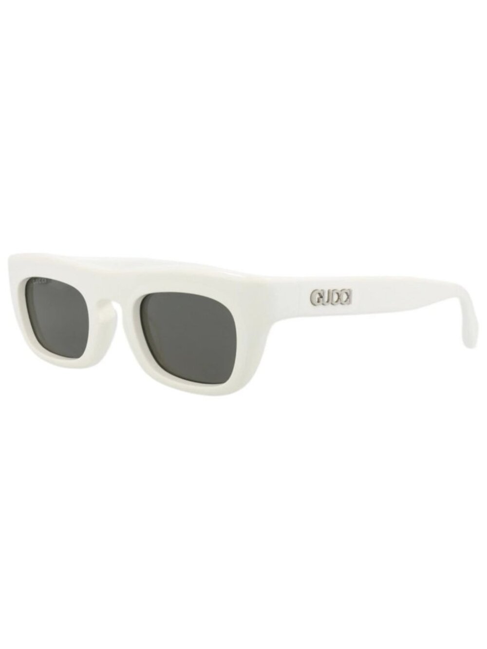 New Gucci Women's Sunglasses Square Rectangle Recycled Acetate Frame Mens White
